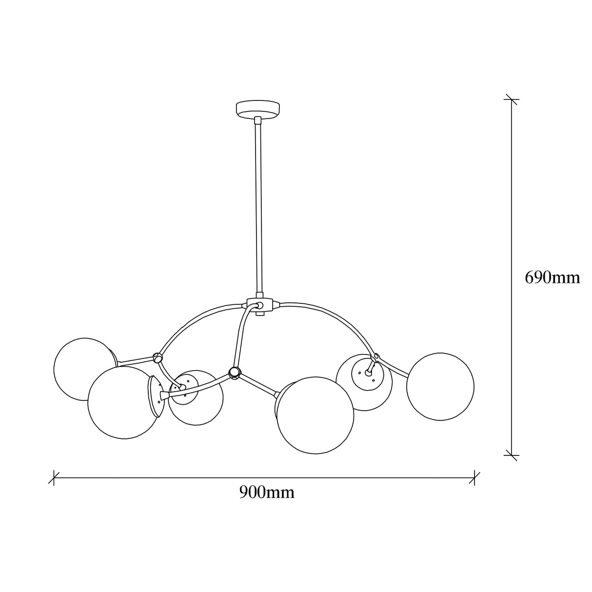 Candelabru Kromozom - 1022 - Negru