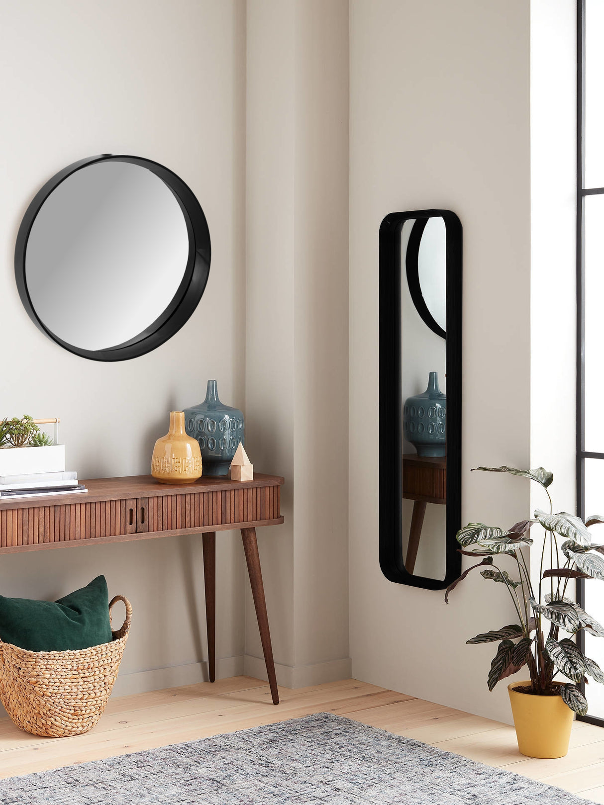 Oglinda rotunda Loft 39 cm Negru JZ-01