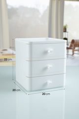 Organizator machiaje OMS-001-B-3 - Alb
