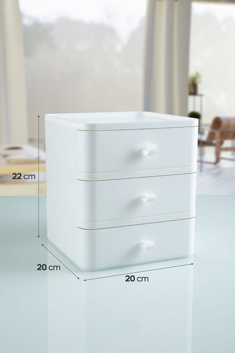 Organizator machiaje OMS-001-B-3 - Alb