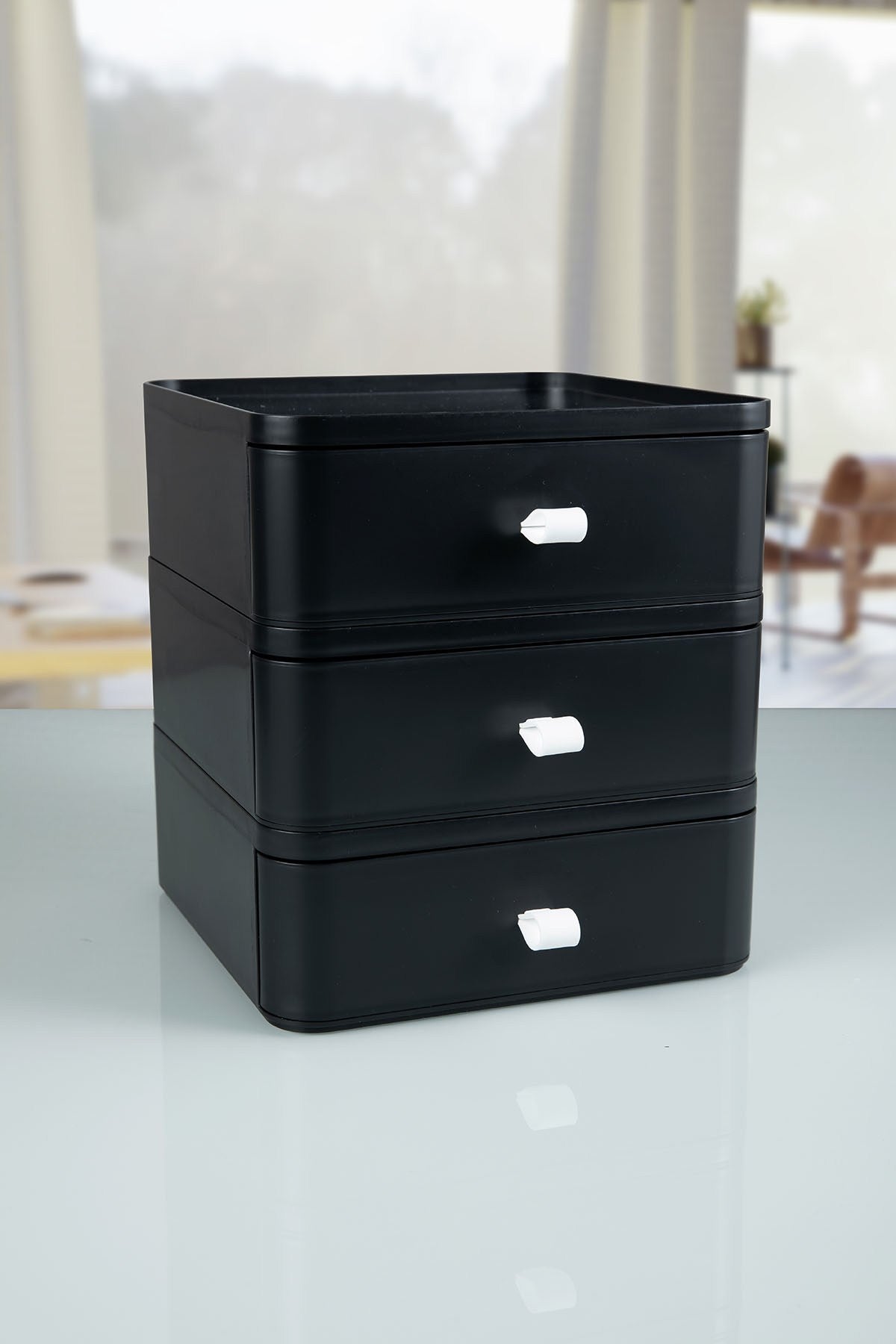 Organizator machiaje OMS-001-S-3 - Negru