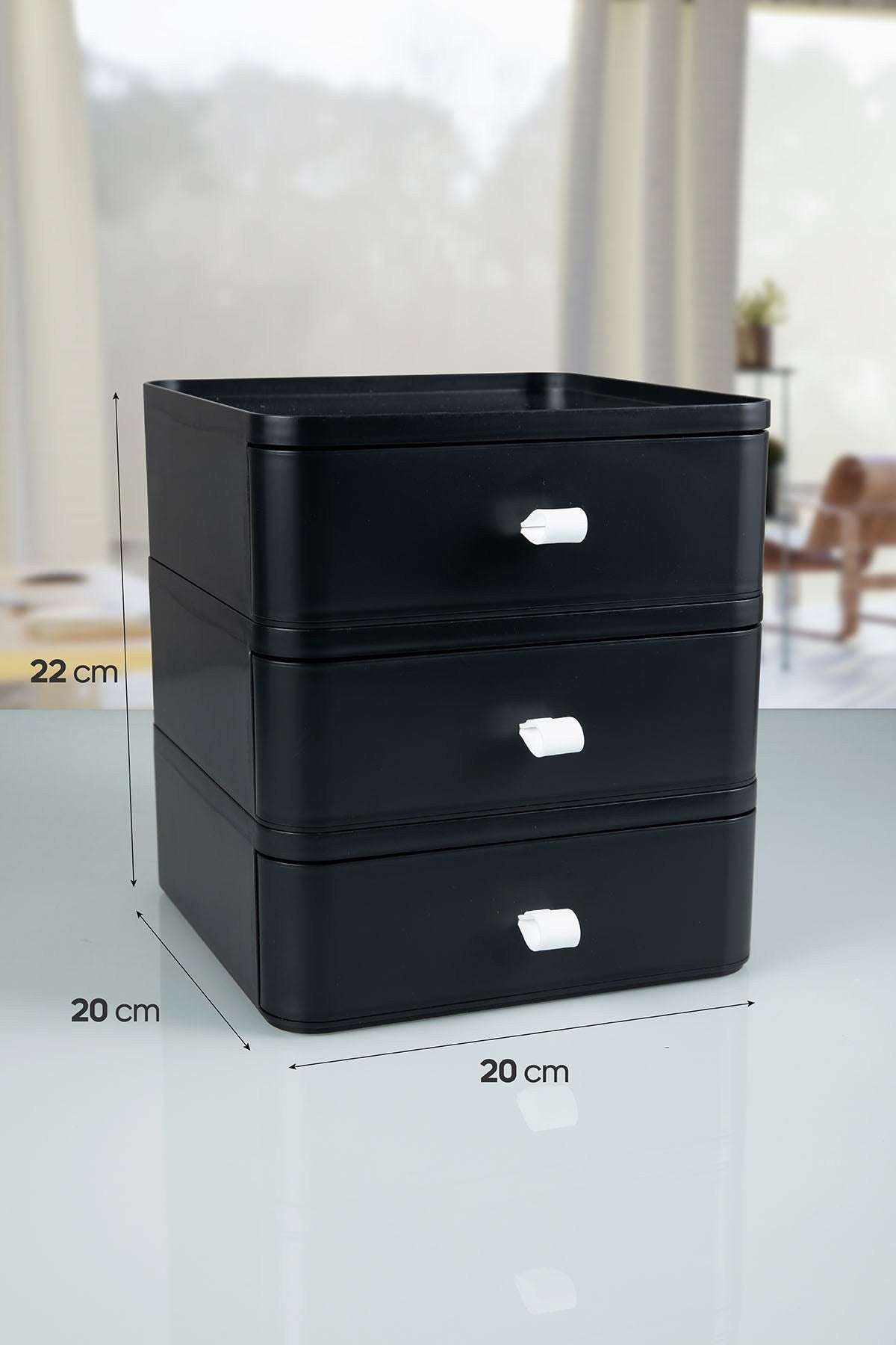 Organizator machiaje OMS-001-S-3 - Negru