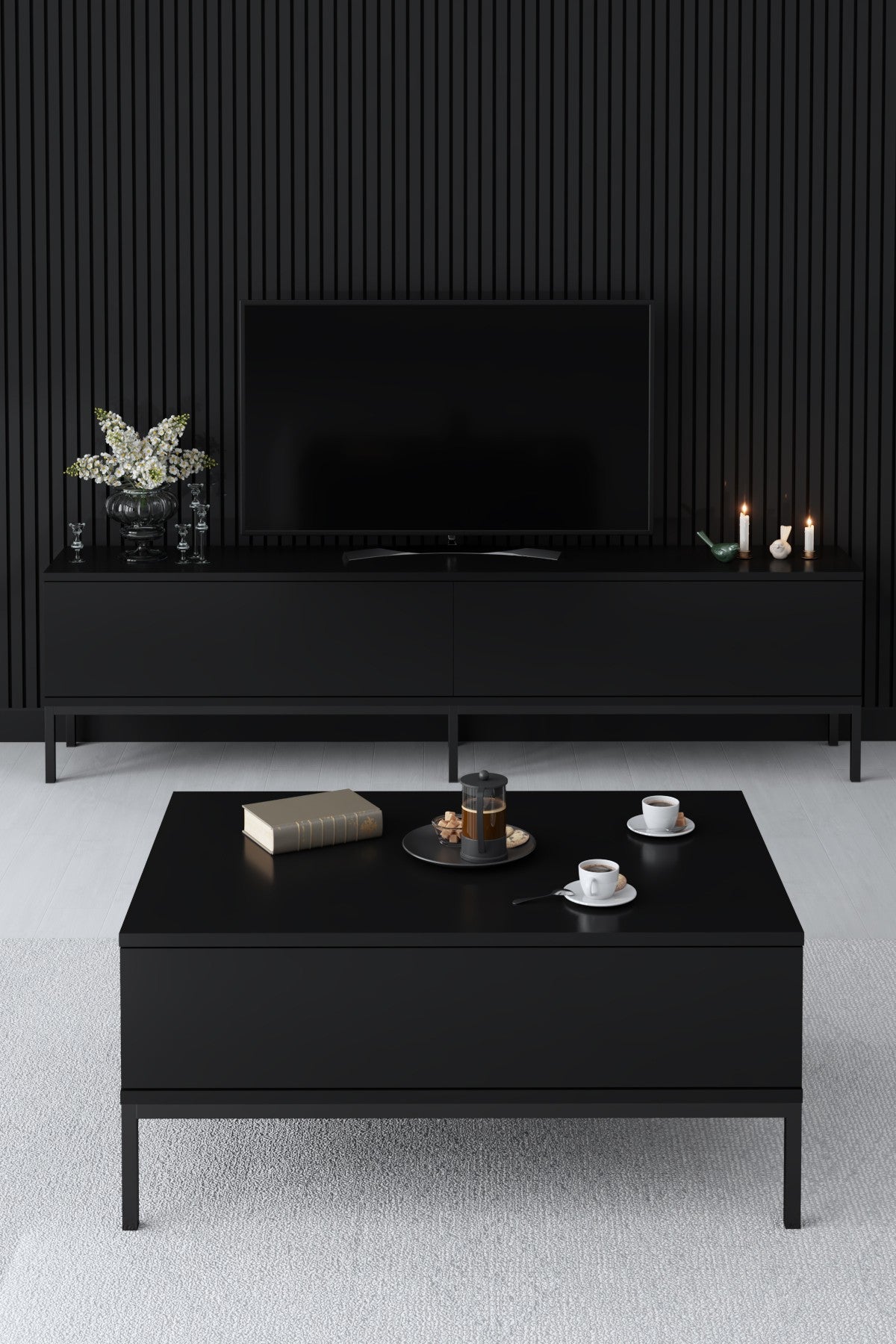 Set mobilier living Lord - Black - Negru