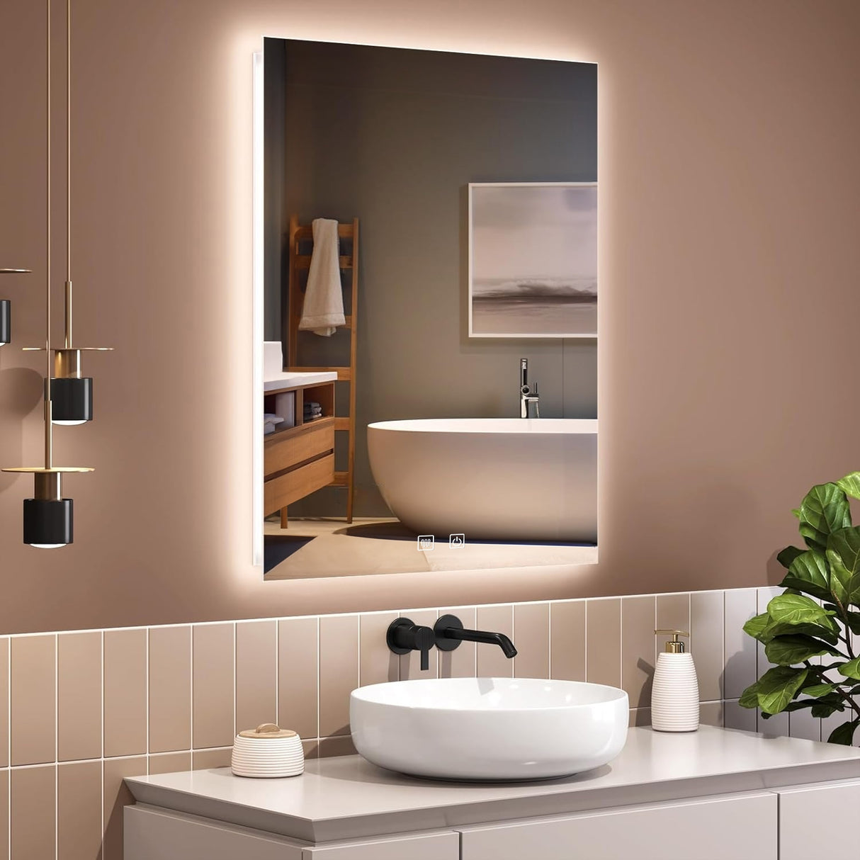 Oglinda LED SQR 50x100cm