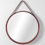 Oglinda rotunda cu rama din lemn LOFT D.Brown 50 cm