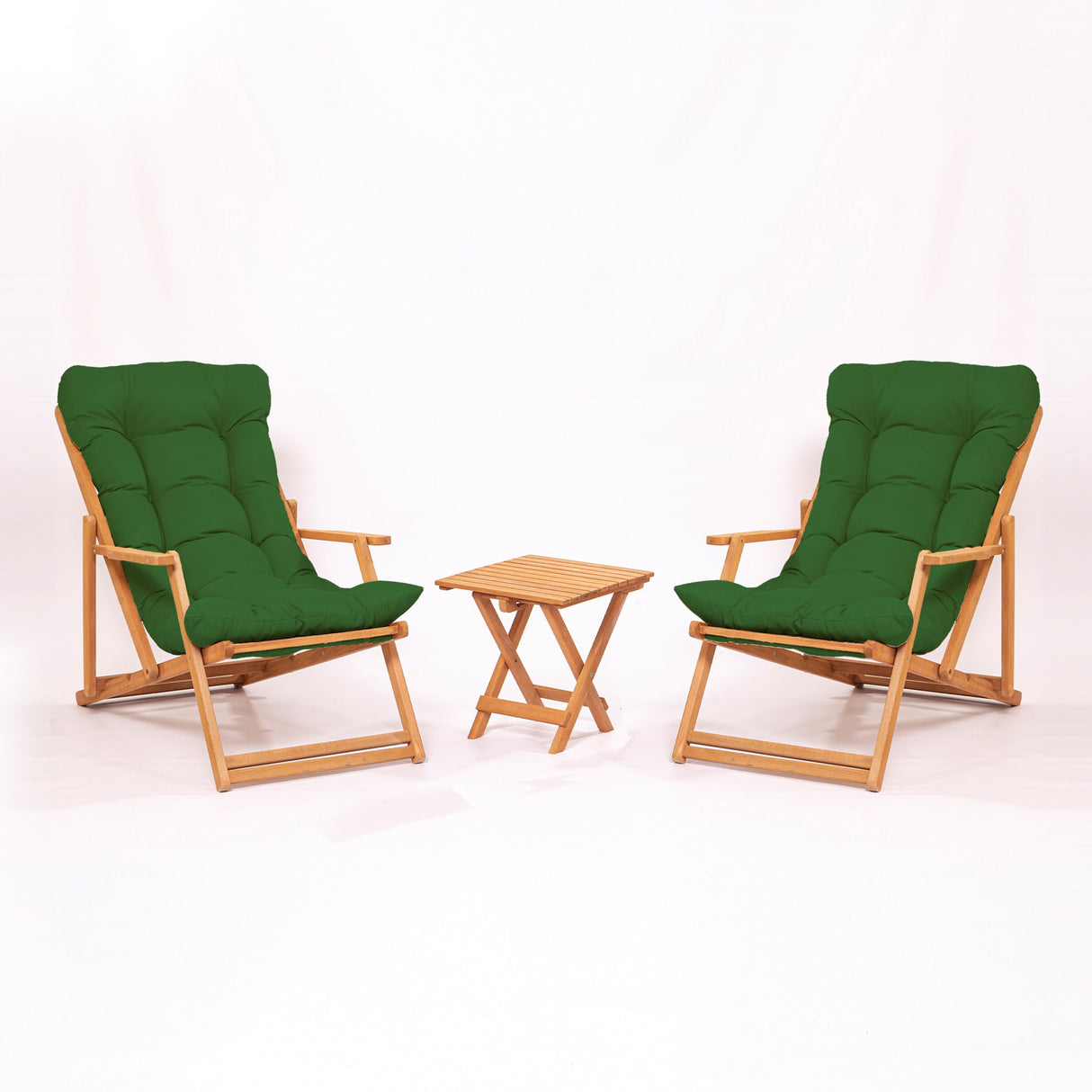 Set mobilier gradina My007 - Green - Verde / Natural