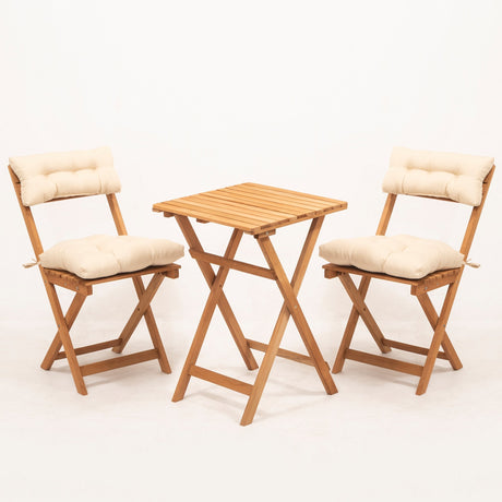 Set mobilier gradina My001A - Natural / Crem