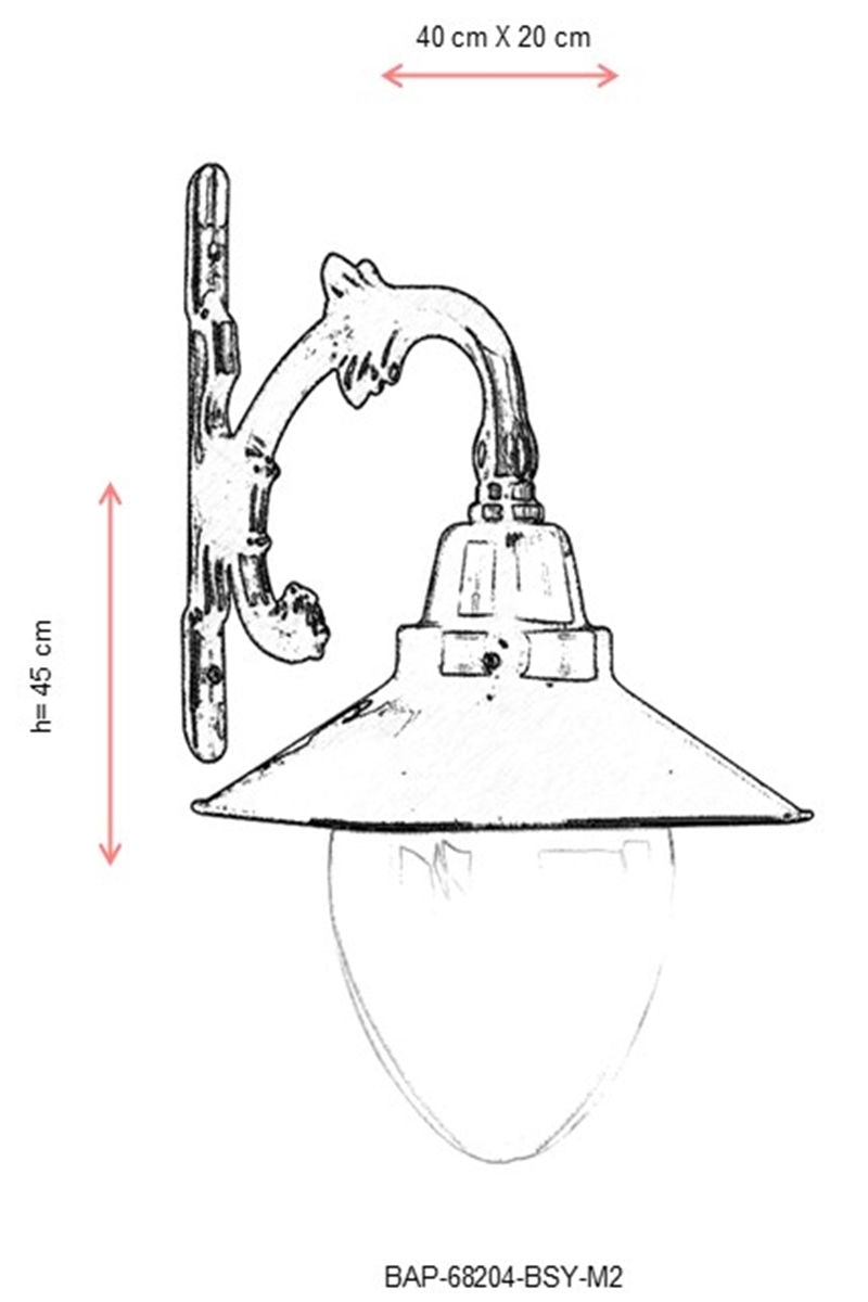 Lampa exterior BAP-68204-BSY-M2 - Negru / Alb