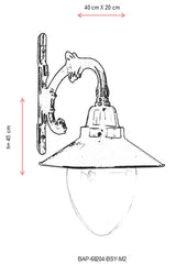 Lampa exterior BAP-68204-BSY-M2 - Negru / Alb