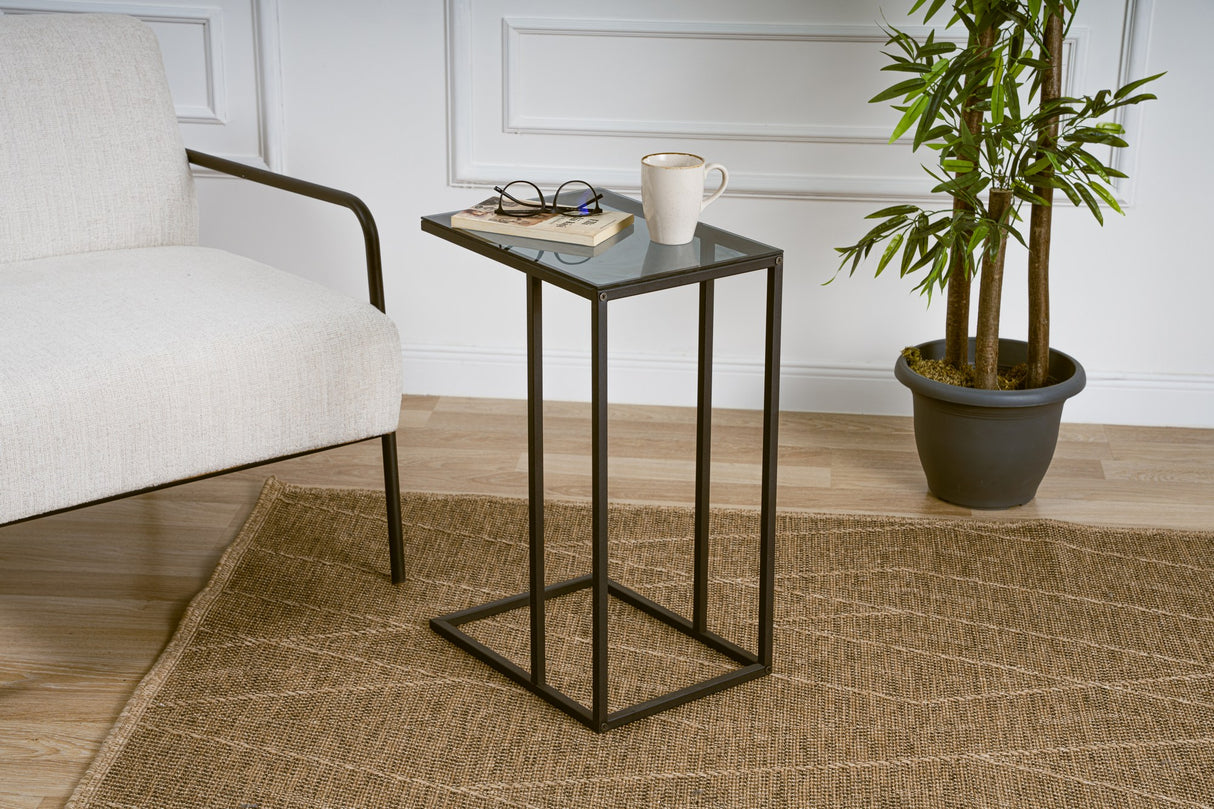 Noptiera Alaska C - Smoked Glass - Negru
