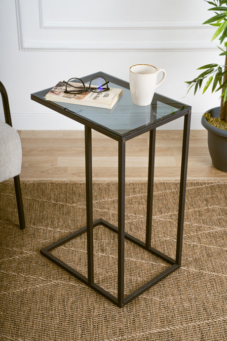 Noptiera Alaska C - Smoked Glass - Negru