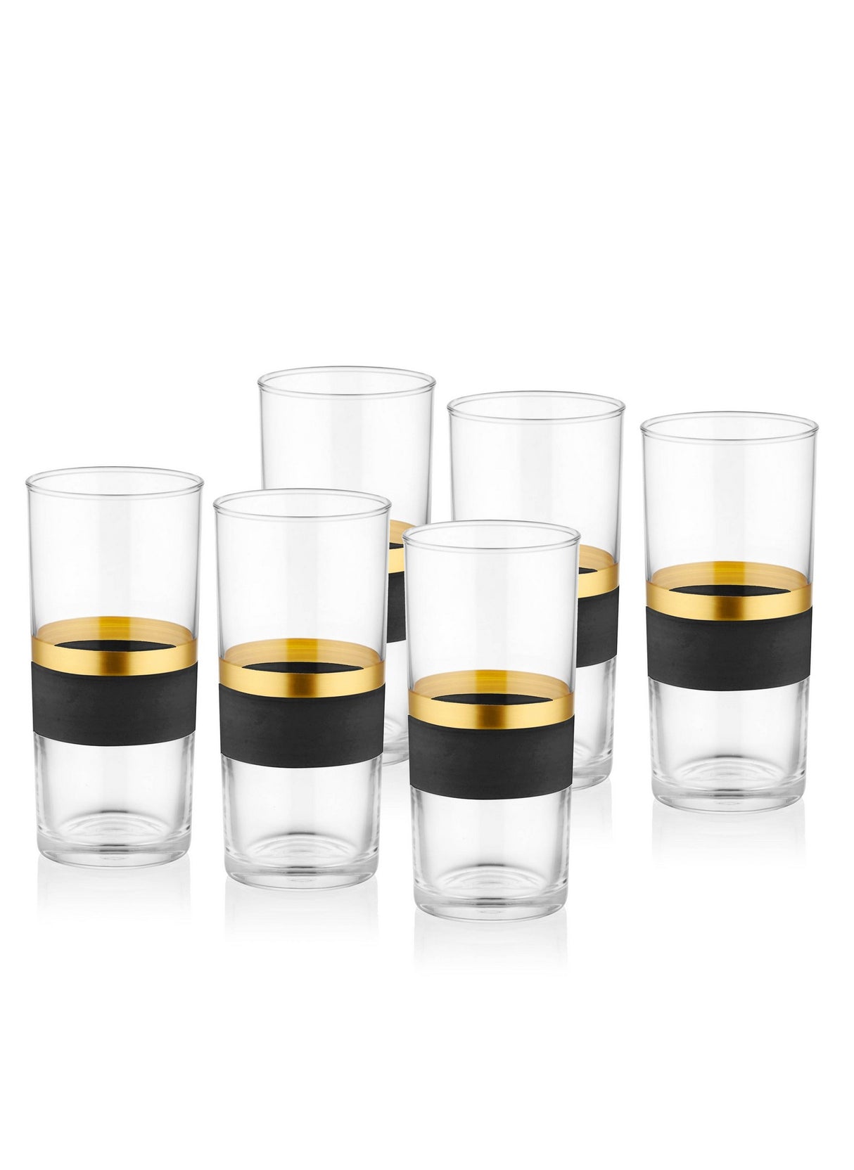 Set pahare GLW0008 - Negru / Auriu