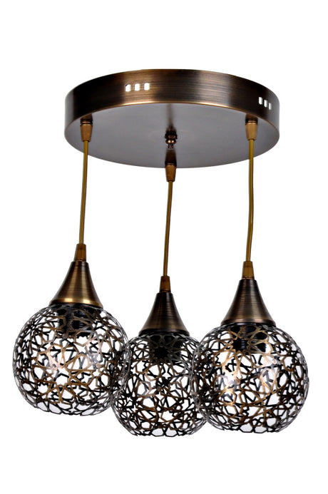Candelabru Eda 3Lue Sarkit Eskitme Yildiz - Auriu / Negru