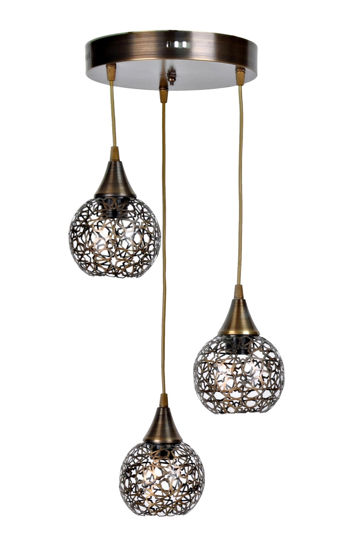 Candelabru Eda 3Lue Sarkit Eskitme Yildiz - Auriu / Negru
