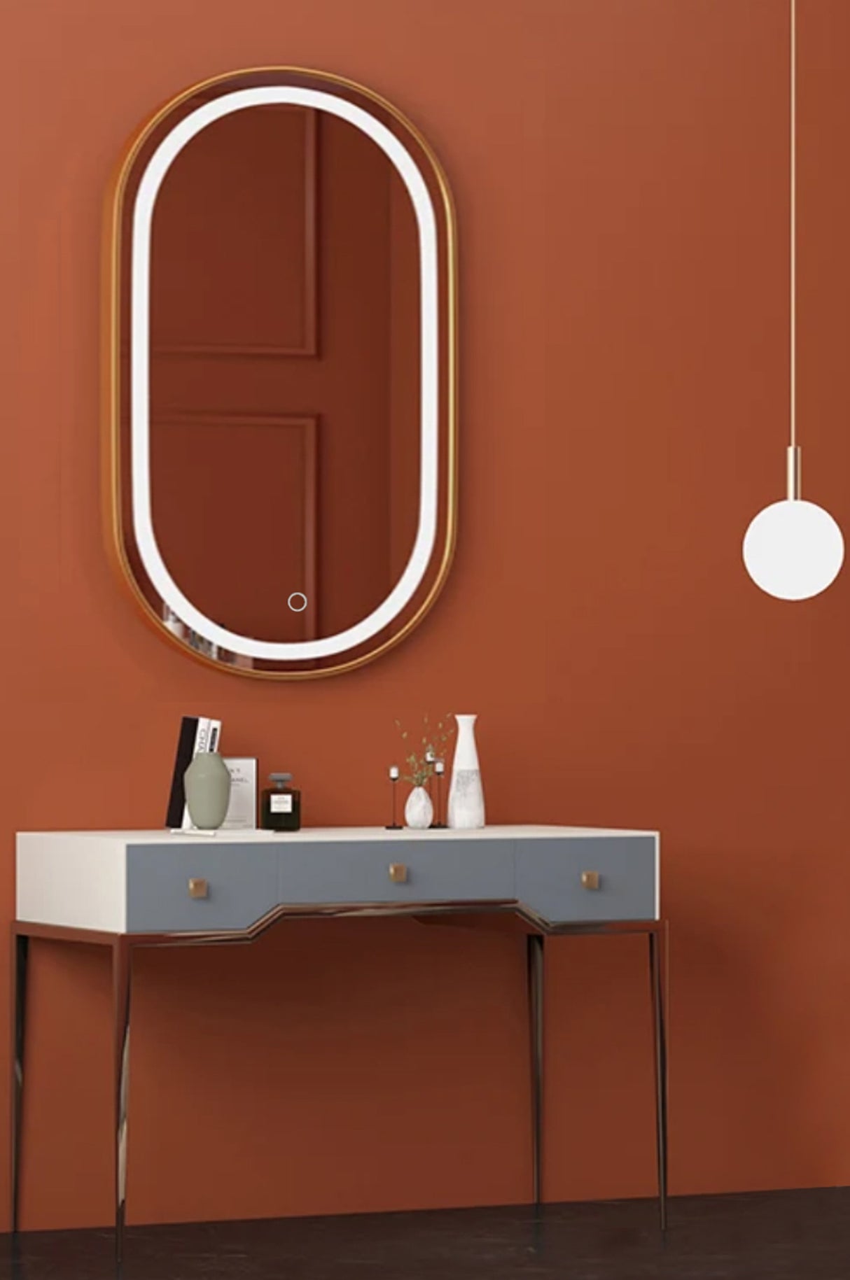 Oglinda LED OLL 60x90 cm Brush Gold