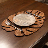 Set suport farfurie Monstera - Walnut - Nuc