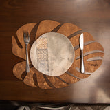 Set suport farfurie Monstera - Walnut - Nuc