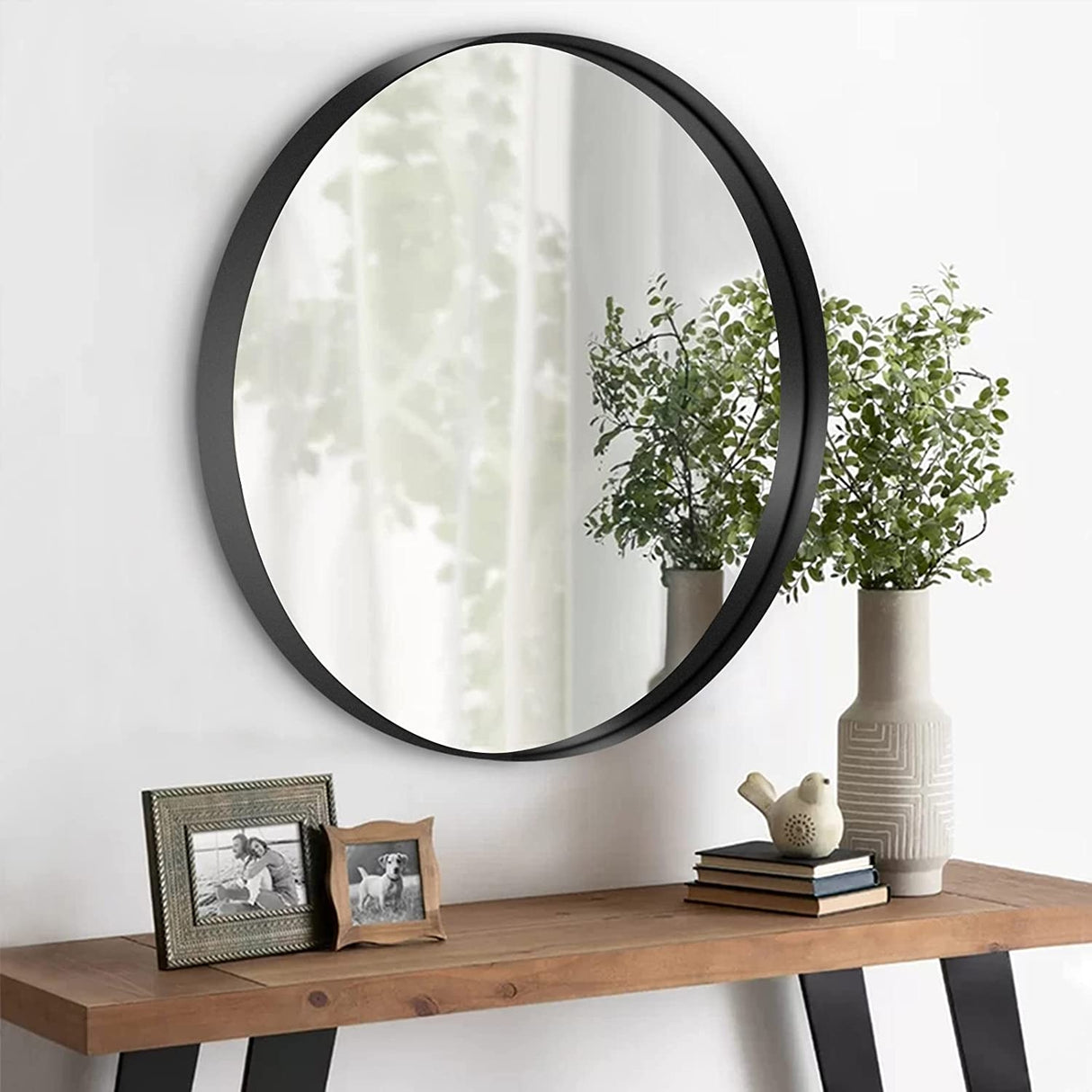 Oglinda rotunda Loft 39 cm Negru JZ-01
