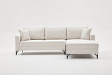 Canapea coltar Berlin Right - Cream, Black - Crem / Negru