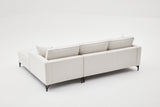 Canapea coltar Berlin Right - Cream, Black - Crem / Negru