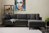 Canapea coltar Berlin Right - Anthracite, Black - Antracit / Negru