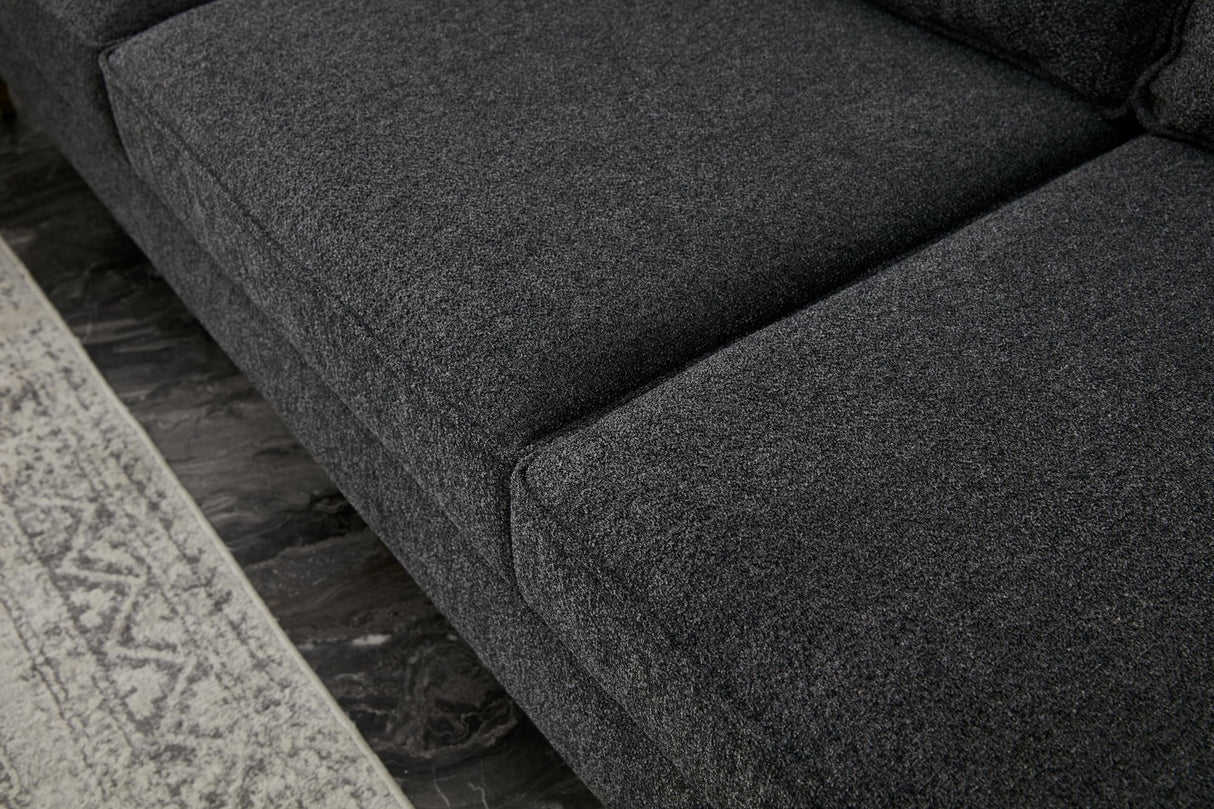 Canapea coltar Berlin Right - Anthracite, Black - Antracit / Negru