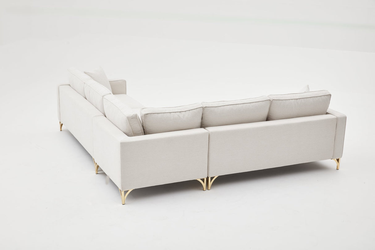 Canapea coltar Berlin - Cream, Gold - Crem / Auriu