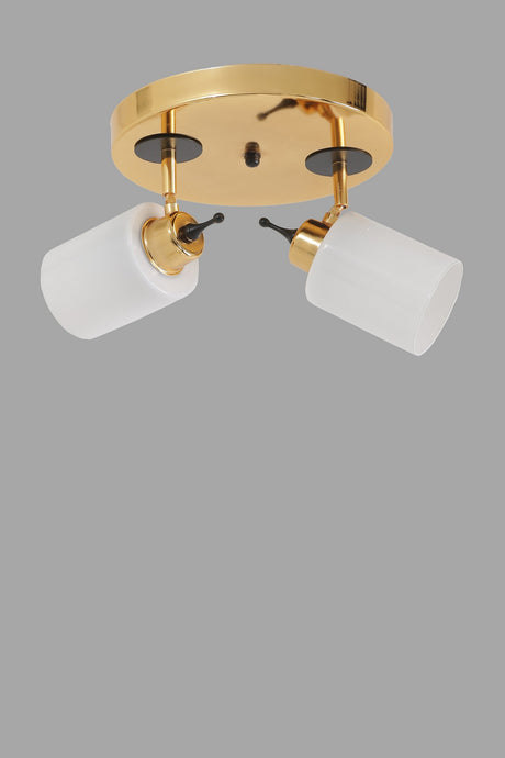 Candelabru Nomi 2 Li Tepsili Gold Beyaz Camli - Auriu / Alb