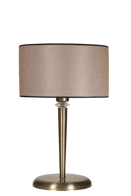 Lampa de birou Maya Eskitme Masa Lambasi Koyu Hasir Abajurlu - Bej / Negru