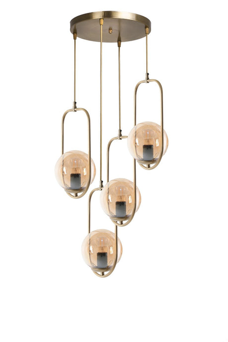 Candelabru Ahu 4 Lue Tepsili Bal Camli Eskitme Sarkit - Cupru