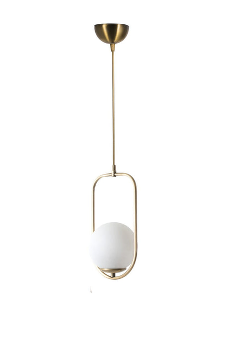 Candelabru Ahu Tekli Beyaz Camli Eskitme Sarkit - Alb / Cupru