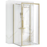 Cabina de dus de perete REA Rapid Slide  Brush Gold / Usa: 120 Perete: 90