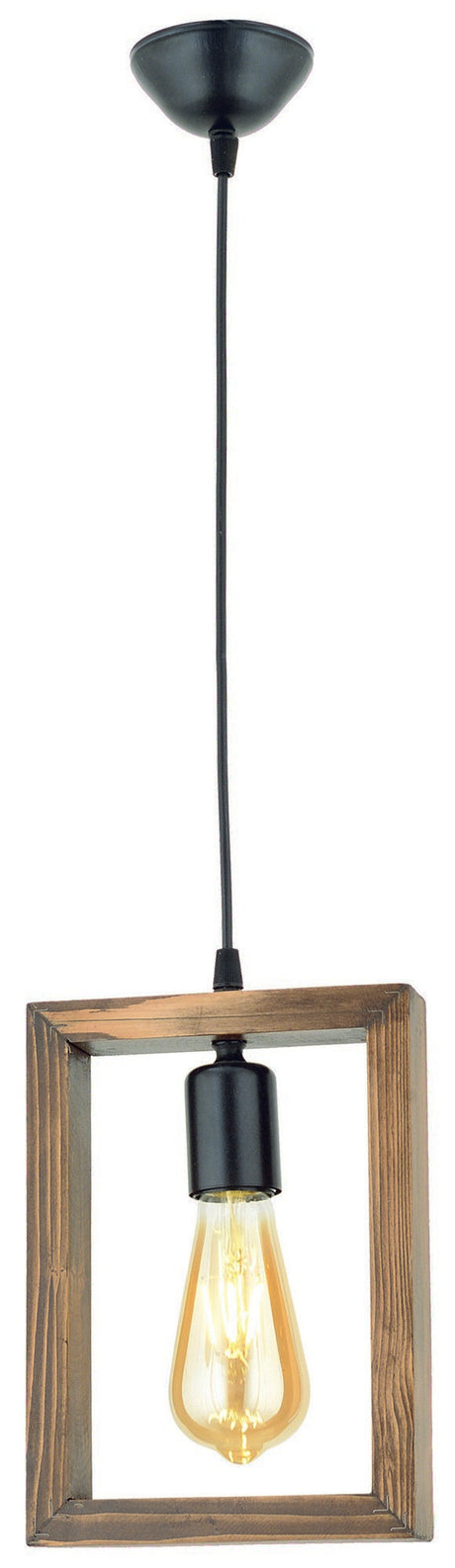 Candelabru Geometrik Ahsap Sarkit (A) - Nuc / Negru