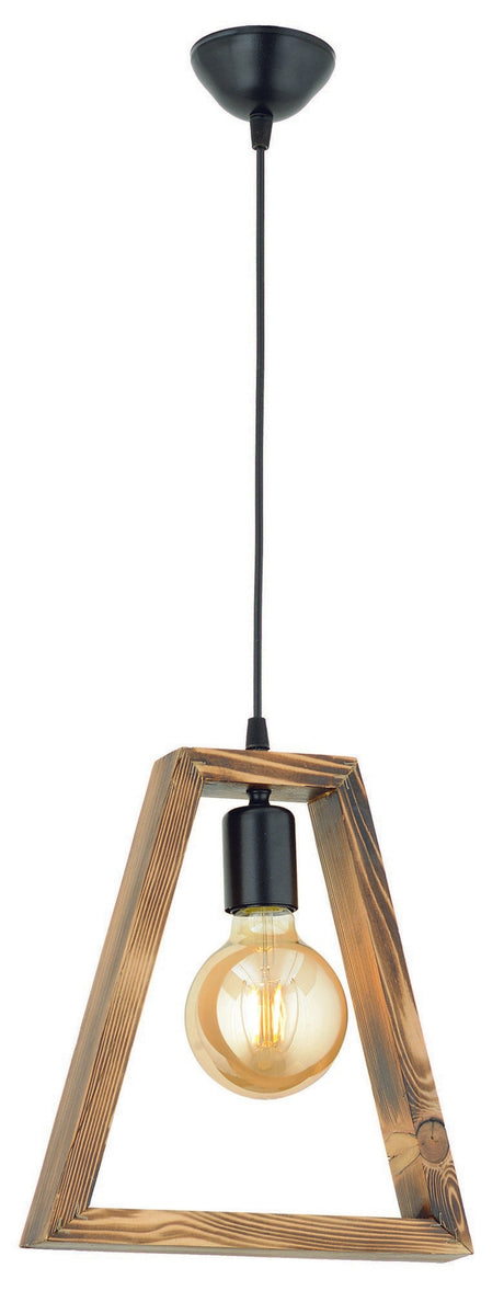 Candelabru Geometrik Ahsap Sarkit (B) - Nuc / Negru