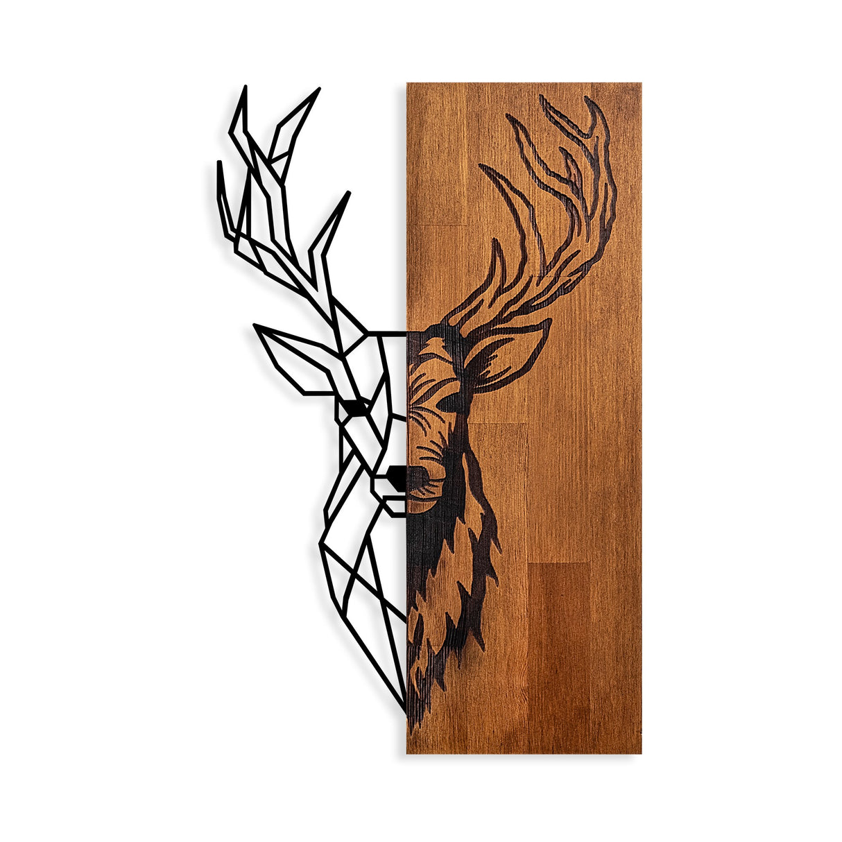 Decoratiune lemn Red Deer 1 - Nuc / Negru