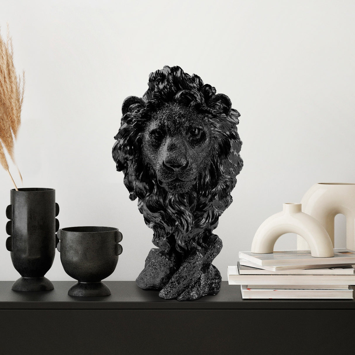 Obiect decorativ Lion-4 - Negru