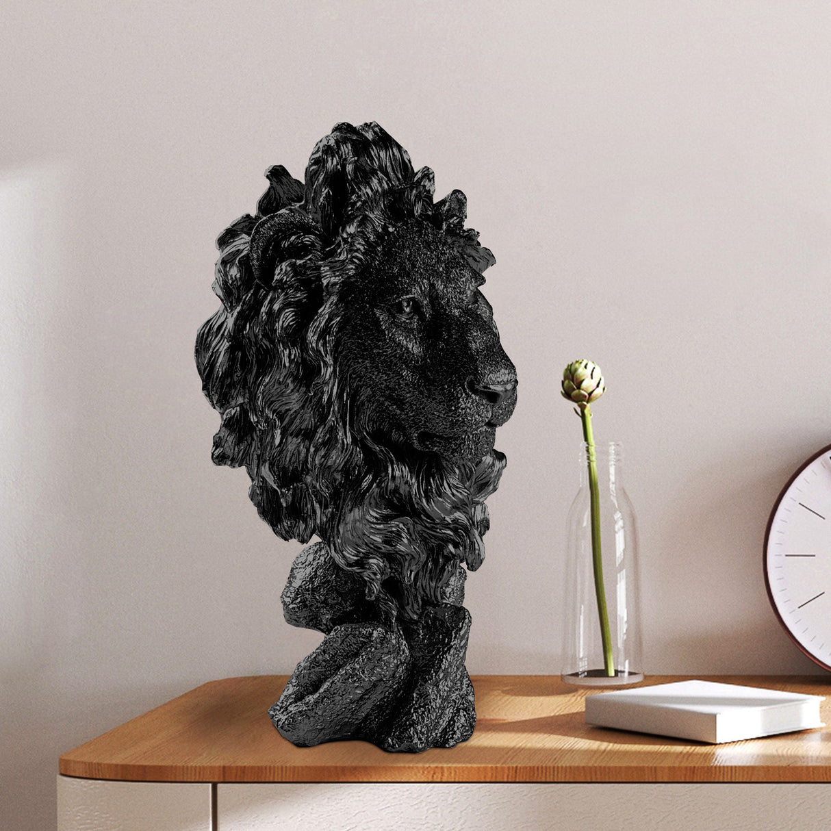 Obiect decorativ Lion-4 - Negru