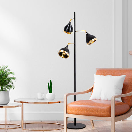 Lampadar Yildo - 7022 - Negru / Auriu