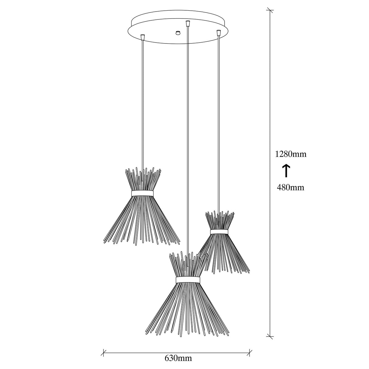 Candelabru Kirpi - 3085 - Negru