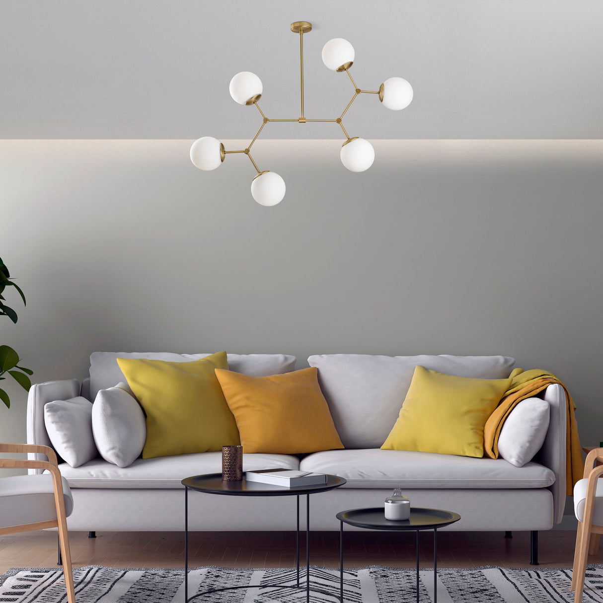 Candelabru Damar - 6327 - Galben / Alb