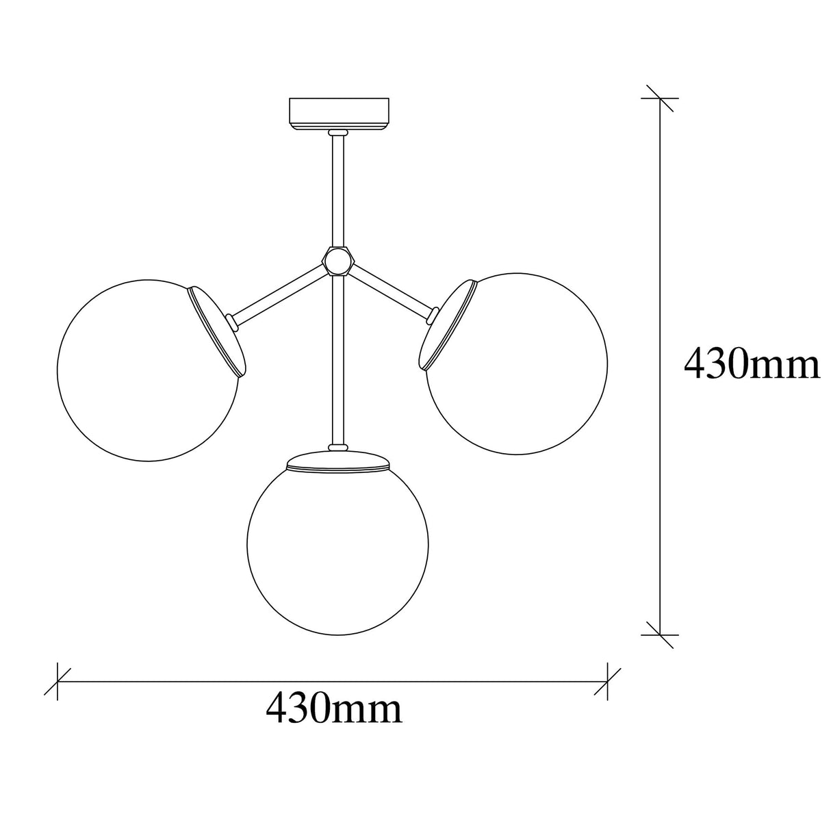 Candelabru Damar - 6336 - Negru / Alb