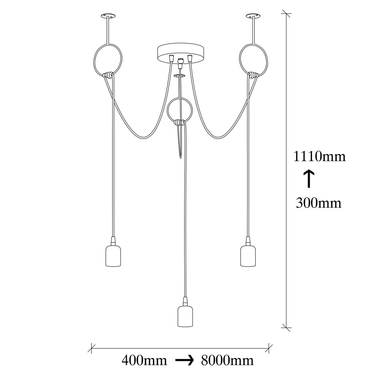 Candelabru Sirin - 6836 - Negru / Nichel