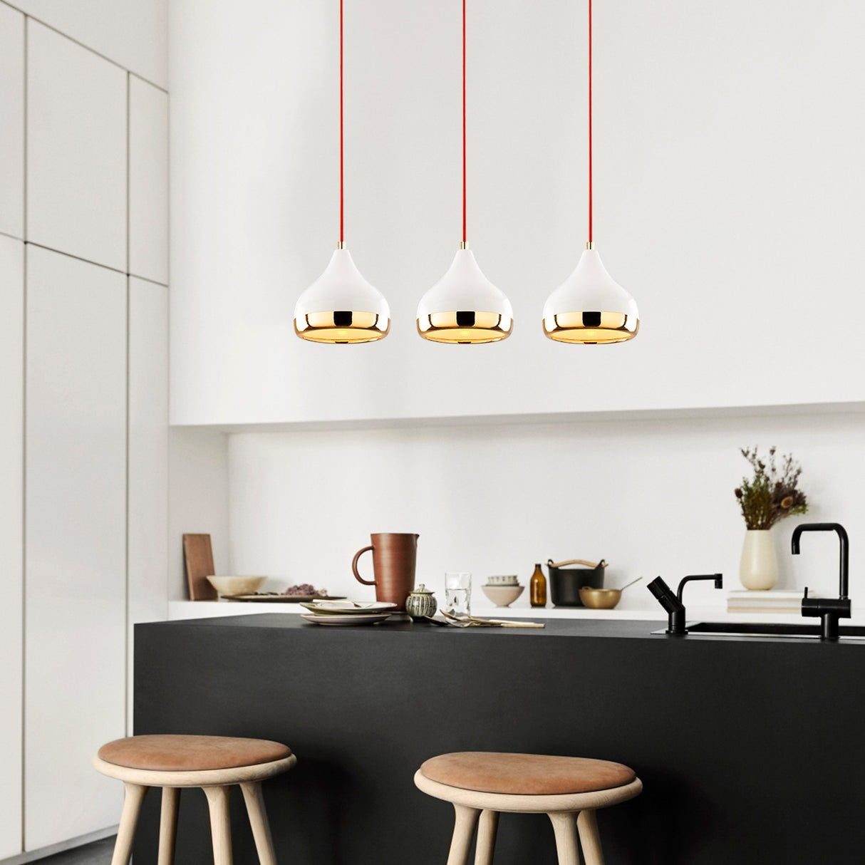 Candelabru Yildo - 6876 - Alb / Rosu / Auriu