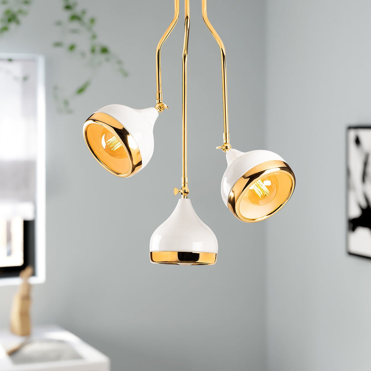 Candelabru Yildo - 6892 - Alb / Auriu