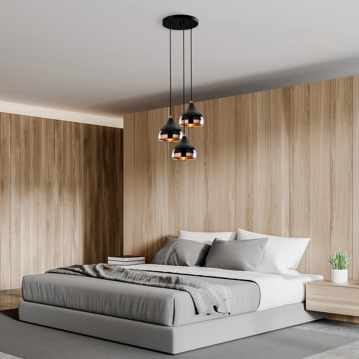Set lampi Yildo - Set4 - Negru / Cupru
