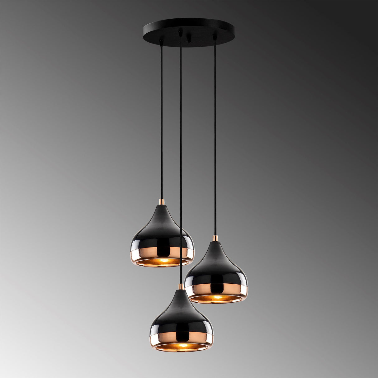 Set lampi Yildo - Set4 - Negru / Cupru