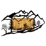 Decoratiune lemn Bicycle Riding in Nature 1 - Nuc / Negru