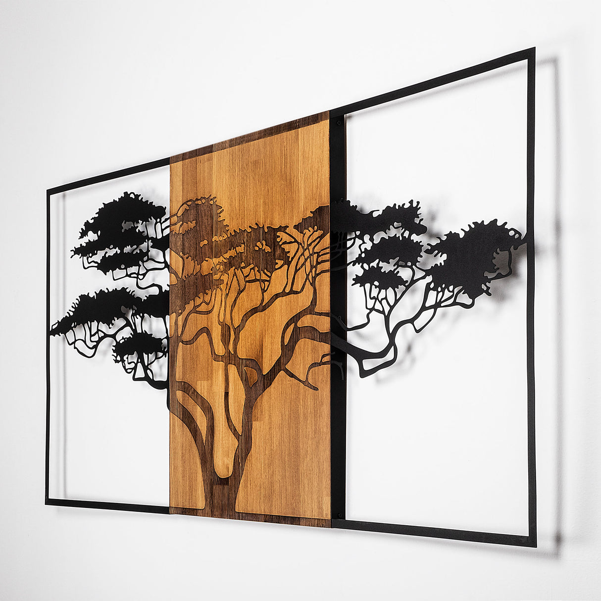 Decoratiune lemn Acacia Tree - 328 - Negru / Nuc
