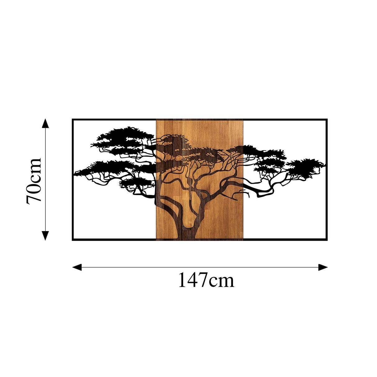 Decoratiune lemn Acacia Tree - 328 - Negru / Nuc