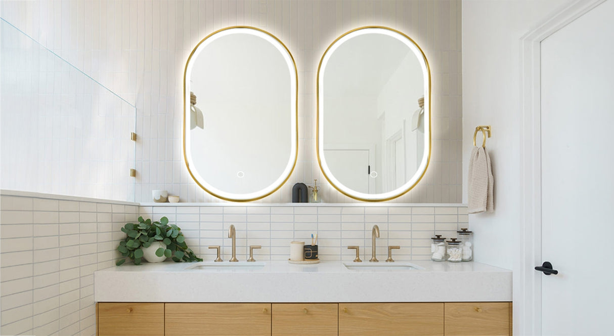 Oglinda LED OLL 60x90 cm Brush Gold